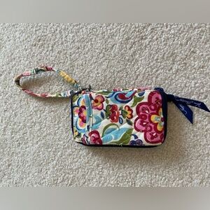 Vera Bradley Hope Garden Wristlet with Pink and Blue Accents
